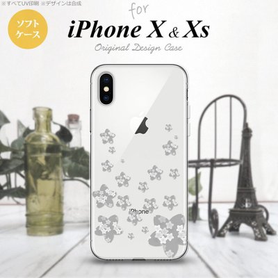 【iPhoneX】【スマホケース/スマホカバー】【アイフォンX】iPhoneX スマホケース カバー アイフォンX 花柄・サクラ（B） グレー nk-ipx-tp187【メール便送料無料】