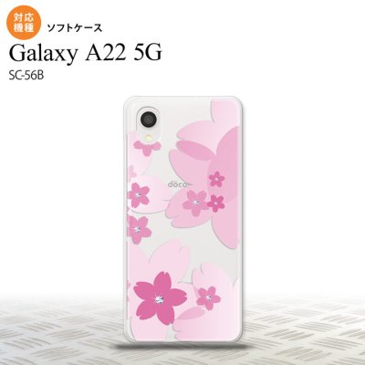 SC-56B Galaxy A22 スマホケース ソフトケース 花柄 サクラ B クリア ピンク メンズ レディース nk-a22-tp057