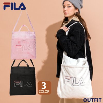FILA フィラ ボア トートバッグ レディース 2way ショルダーバッグ かわいい ブランド 人気 黒 白 通勤 通学 大人 ボア もこもこ バッグ 秋 冬 カジュアル 軽量 軽い プレゼント 斜めがけバッグ 実用的 ギフト 敬老の日 プレゼント ギフト