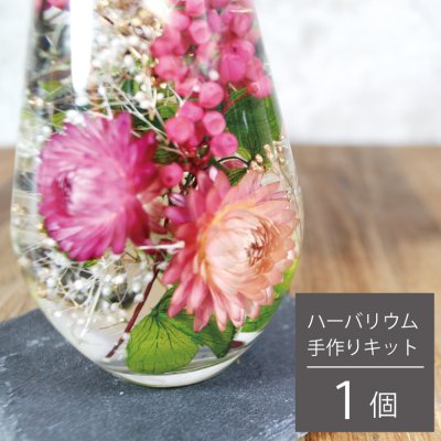 【プレゼント ギフト】ハーバリウム キット 手作り 花材5種 ラウンド瓶 キュート（有料ギフトラッピング選べます）