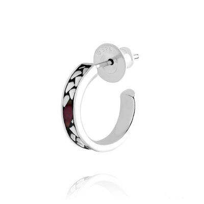 ピアス アラベスク 唐草模様 サークル ブラックシェル シルバー アクセサリー ブラックジルコニア ユニセックス 耳飾り 記念日 プレゼント ギフト シンプル フリースタイル FSE822-BSH【FREE STYLE】