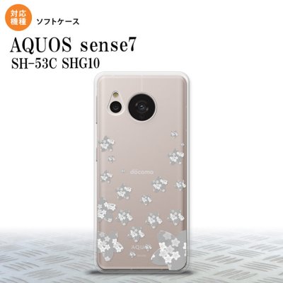 sense7 sense7 スマホケース 背面ケースソフトケース 花柄 サクラ D クリア グレー 2022年 11月発売 nk-sens7-tp187