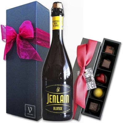 ビール ギフト 【ビール：ジャンラン ブロンド750ml 1本 × ボンボンショコラ チョコレート5個入ユズ/ゴマ/パッション/タンザニア/メキシック】リボン包装
