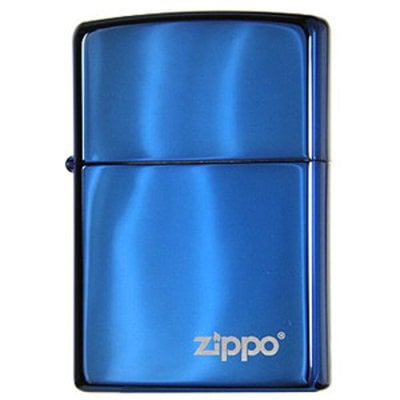 【名入れ】zippo  ジッポーライター  ブルーサファイアジッポー ロゴ入り 20446ZL ギフト 誕生日 メンズ ワンポイントロゴ [z20446ZL]