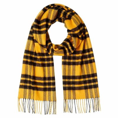 ジョンストンズ オブ エルガン Johnstons of Elgin マフラー ストール カシミア チェック柄 アクセサリー 秋冬 ギフト WA000016 KU0121 レディース メンズ ユニセックス イエロー系