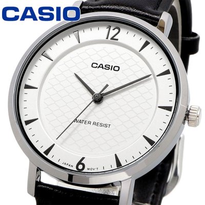 CASIO 腕時計 カシオ 時計 ウォッチ チープカシオ チプカシ クオーツ レディース ホワイト×ブラックレザーバンド LTP-VT04L-7A2 海外モデル  [並行輸入品]
