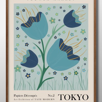 フラワーマーケット 花 ボタニカル 花 A3 サイズ ポスター アート おしゃれ 絵画 インテリア 北欧 イラスト マット紙 艶消し アートパネル 額 フレーム デザイン 壁掛け ギフト 新築祝い ディスプレイ 引越し祝い　新生活　空間デザイン 