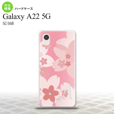 SC-56B Galaxy A22 スマホケース ハードケース 花柄 サクラ C ピンク +アルファベット メンズ レディース nk-a22-062i