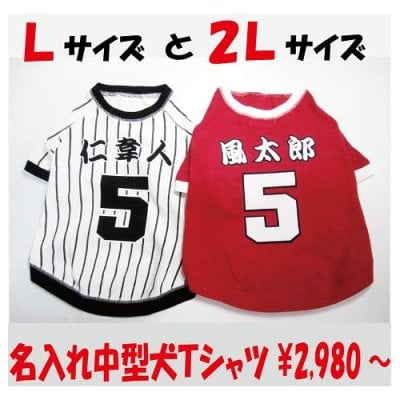 名入れ！ラッピング無料！中型犬の野球ユニフォーム 犬の服 犬服 ドッグウェア 名入れTシャツ セミオーダー ペット用 犬 猫 ギフトにも！