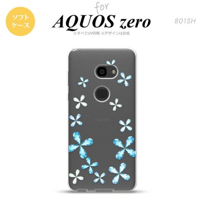 AQUOS zero アクオス ゼロ 801SH スマホケース カバー ソフトケース 花柄 水色 nk-801sh-tp805[スマホ,スマホケース,スマホカバー,ケース,カバー,ジャケット]