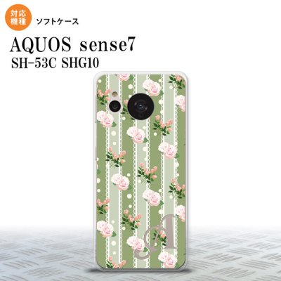 sense7 sense7 スマホケース 背面ケースソフトケース 花柄 バラ レース 緑 +アルファベット 2022年 11月発売 nk-sens7-tp258i