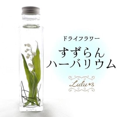 すずらん ハーバリウム 鈴蘭 スズラン ドライフラワー 誕生日 プレゼント 母の日 誕生月 5月 贈り物 ギフト ウェディング 入学 卒業 ボトルサイズ:4cm×4cm×高さ17cm 150ml Lulu's-2637 Lulu＊s ルルズ