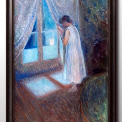 エドヴァルド ムンク The Girl By The Window A3 サイズ ポスター アート おしゃれ 絵画 インテリア 北欧 イラスト マット紙 艶消し アートパネル 額 フレーム デザイン 壁掛け ギフト 新築祝い ディスプレイ 引越し祝い　新生活　空間デザイン 
