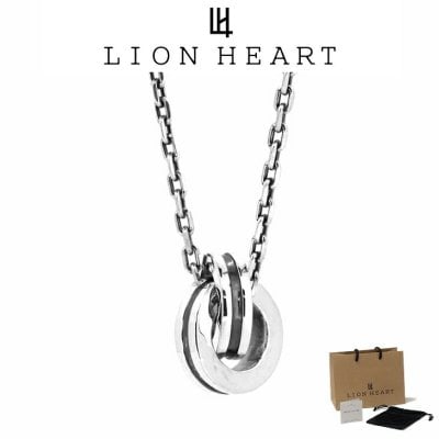 ライオンハート ネックレス メンズ 槌目 S ダブルリング ネックレス SV925 LH-01NE1801 LION HEART クリスマス 誕生日 プレゼント ギフト 彼氏 【ネコポス】 ブランド 人気 ランキング
