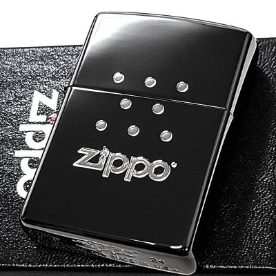 ZIPPO ライター パッケージデザイン ブラックニッケル ジッポ ロゴ かっこいい 両面加工 彫刻 鏡面 黒 メンズ おしゃれ ギフトプレゼント