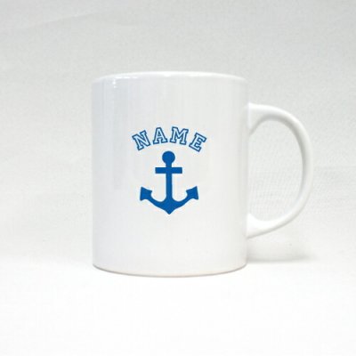 アンカーマーク 名入れマグカップ 文化部シリーズ 部活 お名前 習い事 記念品 ノベルティ  陶器マグ 名入れ 名入れギフト 定番 マグカップ マグ 名入れ  父の日のプレゼント