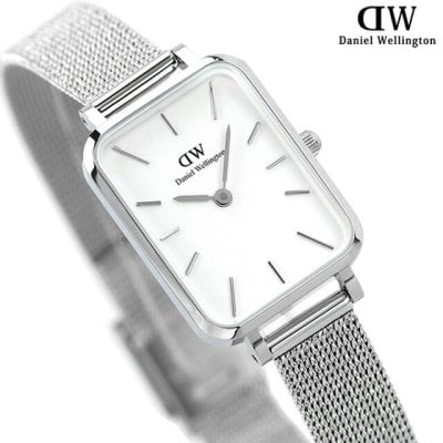 ダニエルウェリントン QUADRO PRESSED STERLING クオーツ 腕時計 レディース DANIEL WELLINGTON DW00100438 アナログ オフホワイト 白