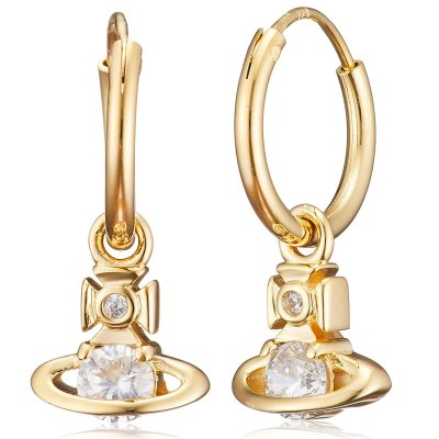 新品 Vivienne Westwood ヴィヴィアンウエストウッド フープ ピアス NINA SPARKLE ニーナ スパークル オーブ 両耳 62010109R 62010109/R102 レディース シルバー925 SV925 ゴールド カラー クリスタル