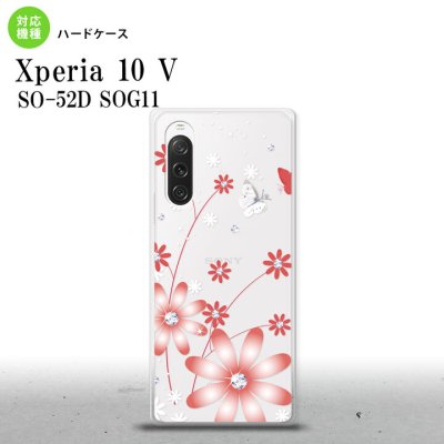 Xperia10V Xperia10V スマホケース 背面ケース ハードケース 花柄 ガーベラ 透明 赤 2023年 7月発売 nk-xp105-072