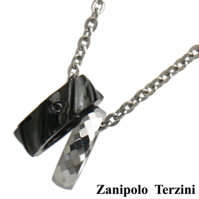 【金属アレルギー対応】Zanipolo Terzini ザニポロ タルツィーニ サージカルステンレス & タングステン製 リングペンダント/ネックレス ブラックダイヤモンド付 メンズ（チェーン付）ZTP452MA-BK 国内正規品 ホワイトデー バレンタインデー クリスマス 結婚記念日 還暦祝い 入学 卒業 入社祝い 退職 プレゼント ギフト 贈り物 恋人 夫婦 母の日 父の日 
