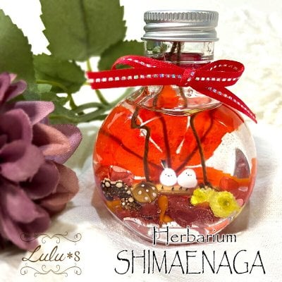 秋のシマエナガ ハーバリウム プリザーブドフラワー ドライフラワー もみじ 可愛い 秋 ハロウィン きのこ 茸 紅葉 雪の妖精 クリスマス 誕生日 プレゼント ギフト 入学 卒業 入社 退職 秋冬 インスタ映え 結婚 送別 結婚式 結婚記念日 内祝 引越し祝い 開店祝い 敬老の日