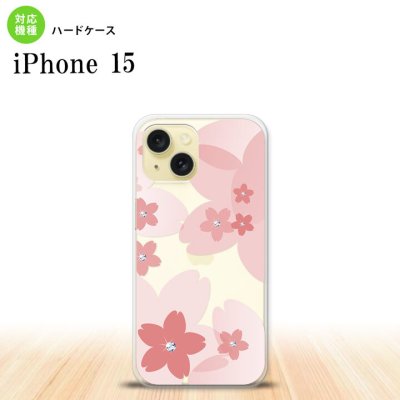 iPhone15 iPhone15 スマホケース 背面ケース ハードケース 花柄 サクラ B ピンク 2023年 9月発売 nk-i15-058
