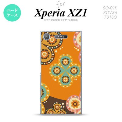 【SO01K】【スマホケース/スマホカバー】【エクスペリア XZ1】SO01K スマホケース Xperia XZ1 SO-01K カバー エクスペリア XZ1 エスニック花柄 オレンジ×茶 nk-so01k-1584【メール便送料無料】
