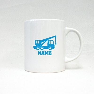 レッカー車  名入れマグカップ スポ根魂 部活 スポーツ お名前入れ サークル  ネーム入れ メモリアルギフトマグカップ マグ 名入れ 乗り物　車　はたらく　趣味