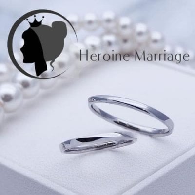 結婚指輪 プラチナ ダイヤ付 ペア ヒロインマリッジ セミオーダーメイド HM010R-KS* 1号～30号 ステンレス マリッジリング 刻印無料 偶数号 ハーフサイズ 指輪 婚約 プロポーズ 入籍記念 カップル お揃い ペアルック 記念日 誕生日 プレゼント 結婚記念
