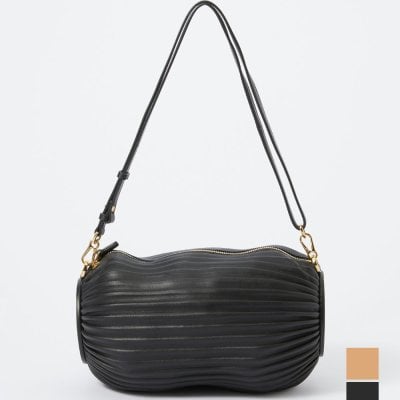 ロエベ LOEWE A912P84X08 ハンドバッグ レディース バッグ ブレスレットポーチ ナパカーフ 肩掛け チューブラーポーチ ミニバッグ エンボス加工 カジュアル ブラック ウォームデザート