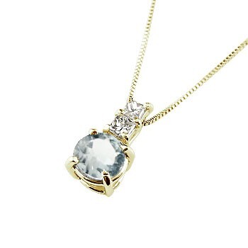 ネックレス レディース ダイヤモンド 18金 アクアマリン ダイヤ ダイヤネックレス k18 イエローゴールドk18 18k ペンダント 誕生石 人気 クリスマス
