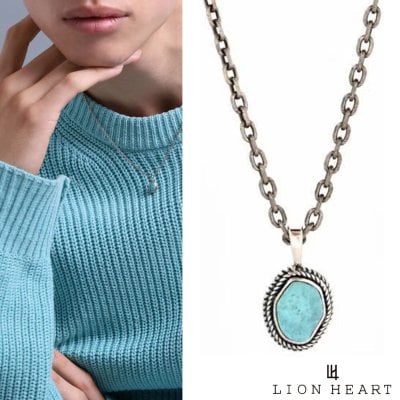 ライオンハート スリーピングビューティー ターコイズ ネックレス シルバー925 メンズ ブランド LION HEART