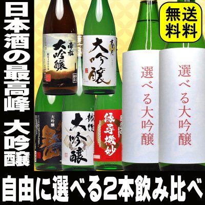 冬ギフト プレゼント お酒 ドリンクギフト おしゃれ 選べる大吟醸 飲み比べ 1800ml 2本 セット 大吟醸 5本セットの中から自由に2本 のし可能