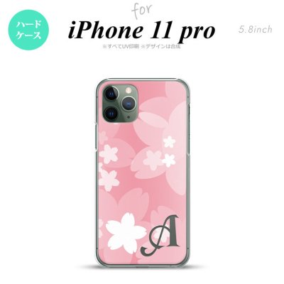 iPhone11Pro iPhone11 Pro スマホケース ハードケース 花柄 サクラ C 白 ピンク +アルファベット メンズ レディース nk-i11p-063i