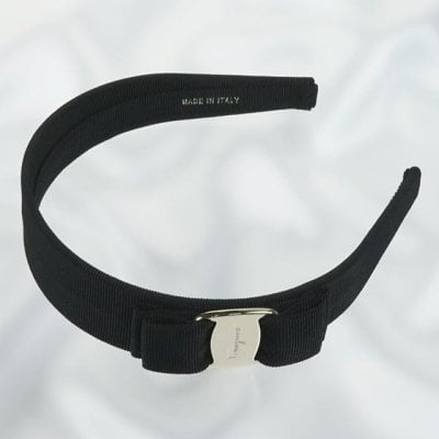 FERRAGAMO ヘアバンド 黒 Made in Italy サルヴァトーレ フェラガモ（Salvatore Ferragamo） ヘアアクセサリー