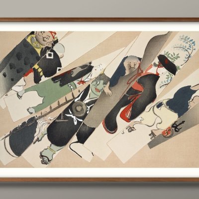 神坂雪佳 A3 サイズ ポスター アート おしゃれ 絵画 インテリア 北欧 イラスト マット紙 艶消し アートパネル 額 フレーム デザイン 壁掛け ギフト 新築祝い ディスプレイ 引越し祝い　新生活　空間デザイン 