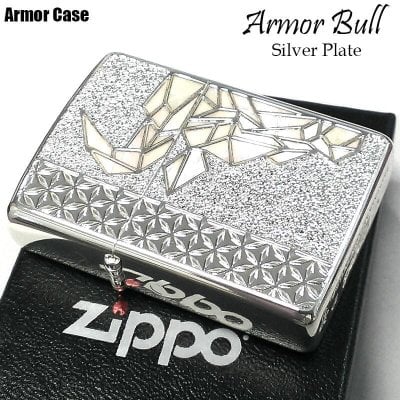 ZIPPO アーマー 限定 ジッポー ライター 牛 Bull ホワイト シェル 動物 アニマル 天然貝象嵌 シルバー 綺麗 白 雄牛 銀 2面繊細彫刻 シリアルナンバー入り 重厚 かわいい 高級 美しい レディース メンズ ギフト プレゼント