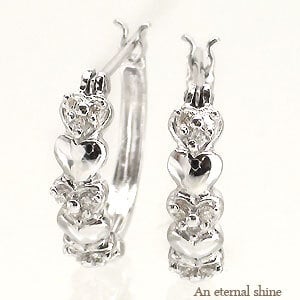 k18 ダイヤモンドピアス 0.1ct フープピアス 18金 ハート レディース ジュエリー アクセサリー  プレゼント ギフト 人気 おすすめ 送料無料