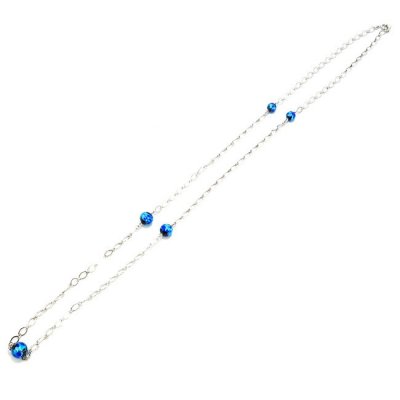 ネックレス 96cm 菱あずき チェーン オペラ 琉球 蛍玉 ほたる玉 とんぼ玉 ロング 蓄光 国産 日本製 おすすめ プレゼント ギフト tn453h