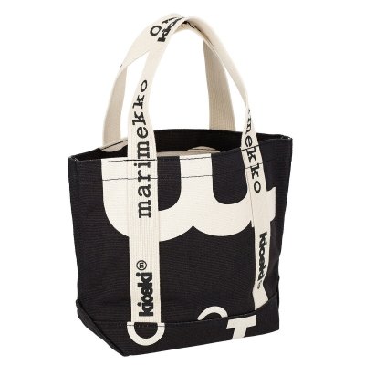 マリメッコ marimekko バッグ トートバッグ ハンドバッグ 092250 910 Carrier Mini Marimerkki ブラック+ナチュラル系