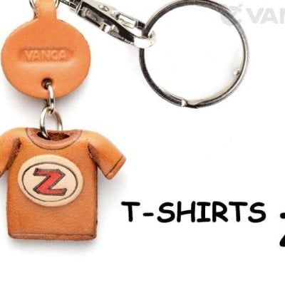 Tシャツ Z (赤) キーホルダー イニシャル【レザー 本革 VANCA バンカクラフト革物語 国産 ハンドメイド 贈り物 即納】