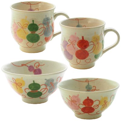 【名入れできます】 ”夫婦茶碗&ペアマグカップセット”  『六瓢箪』 【ラッピング・のし・メッセージカード無料】