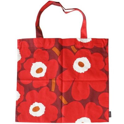 マリメッコ marimekko バッグ トートバッグ ファブリックバッグ Pieni Unikko ウニッコ ダークレッド×レッド×ライトグレー 069915 332 北欧雑貨 北欧デザイン 送別会 誕生日 お中元 結婚祝い 結婚式 彼女 娘 妻 女性 ギフト 高級 父の日 母の日 ホワイトデー