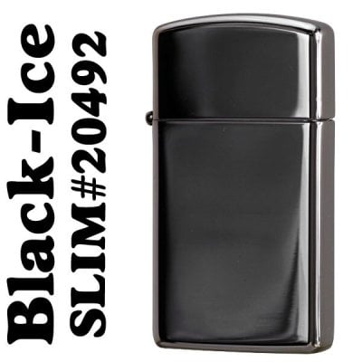 【名入れ】【送料無料】 zippo ジッポーライター ブラックアイスジッポー スリム#20492 誕生日 ギフト プレゼント [z20492]