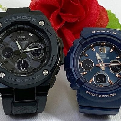 恋人達のGショック ペアウォッチ G-SHOCK BABY-G   カシオ 2本セット  アナデジ GST-W300G-1A1JF BGA-2800-2AJF人気 ラッピング無料 手書きのメッセージカード