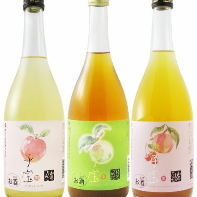 ★ 送料無料 ★ 子宝 梅酒・リキュール 3本セット ( プレミアムリッチ梅酒 ＋ りんご ＋ もも・さくらんぼ ） / 山形県 楯の川酒造 【7225】【 梅酒・リキュール 】【 ハロウィン 贈り物 ギフト プレゼント 誕生日 結婚のお祝い 】