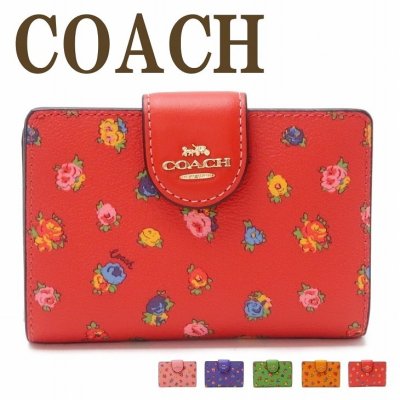 コーチ COACH 財布 レディース 二つ折り財布 フローラル 花 C9934 ブランド 人気