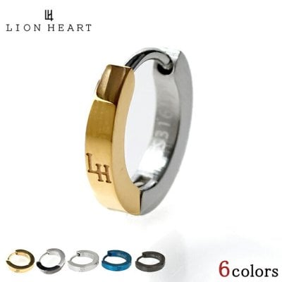 ライオンハート ピアス メンズ レディース ブランド LION HEART サージカルステンレス フープ 片耳用 LHMP006 アクセサリー 選べるモデル