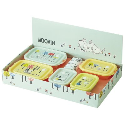 2000円ギフトセット フードコンテナ 大２コ・中１コ・小２コ おしぼりセット ムーミン フォレスト プレゼント 食品保存容器 【保存 おしぼりタオル 可愛い 実用品// スケーター】