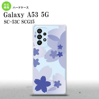 SC-53C SCG015 Galaxy A53 5G スマホケース 背面ケース ハードケース 花柄 サクラ A 青 メンズ レディース nk-a53-054
